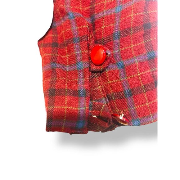 Laura Ashley Dress Womens Small Red Plaid Belted Vintage Prairie Cottagecore - Picture 12 of 13